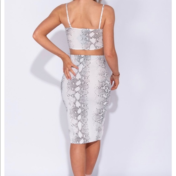 Snake print crop top and skirt set - Picture 3 of 5